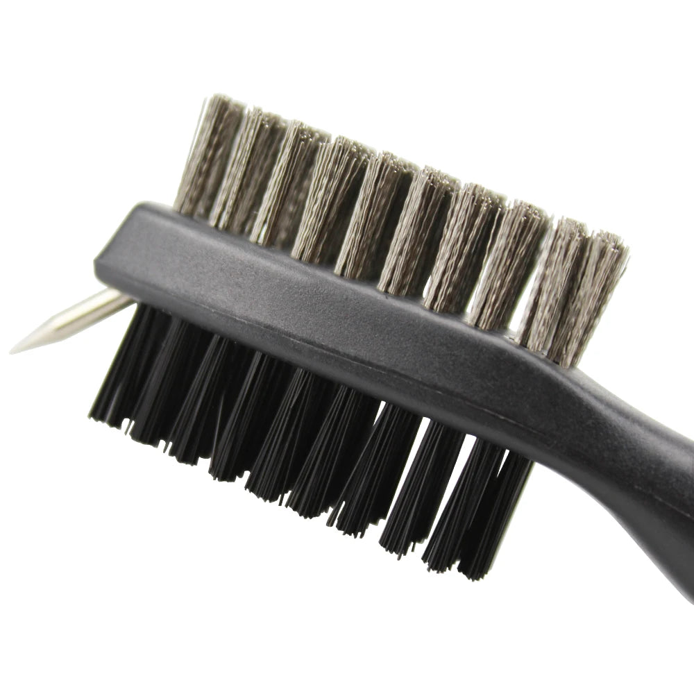 Double-Sided Golf Groove Cleaning Brush – Clips to Bag with Keychain