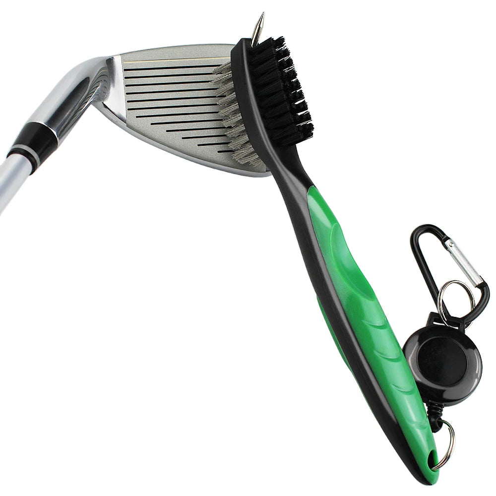 Double-Sided Golf Groove Cleaning Brush – Clips to Bag with Keychain