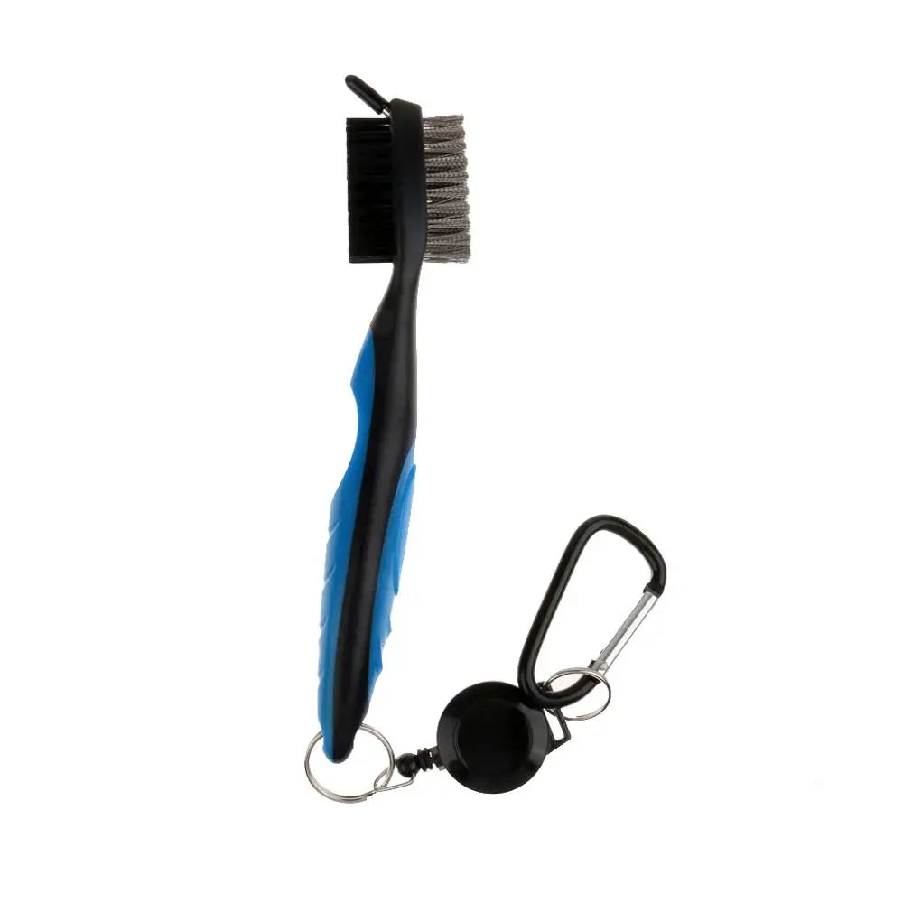 Double-Sided Golf Groove Cleaning Brush – Clips to Bag with Keychain