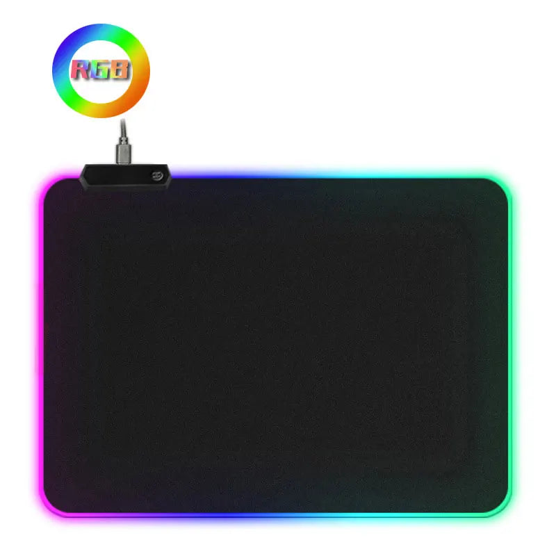 RGB LED Gaming Mouse Pad with Non-Slip Rubber Base, 4 mm