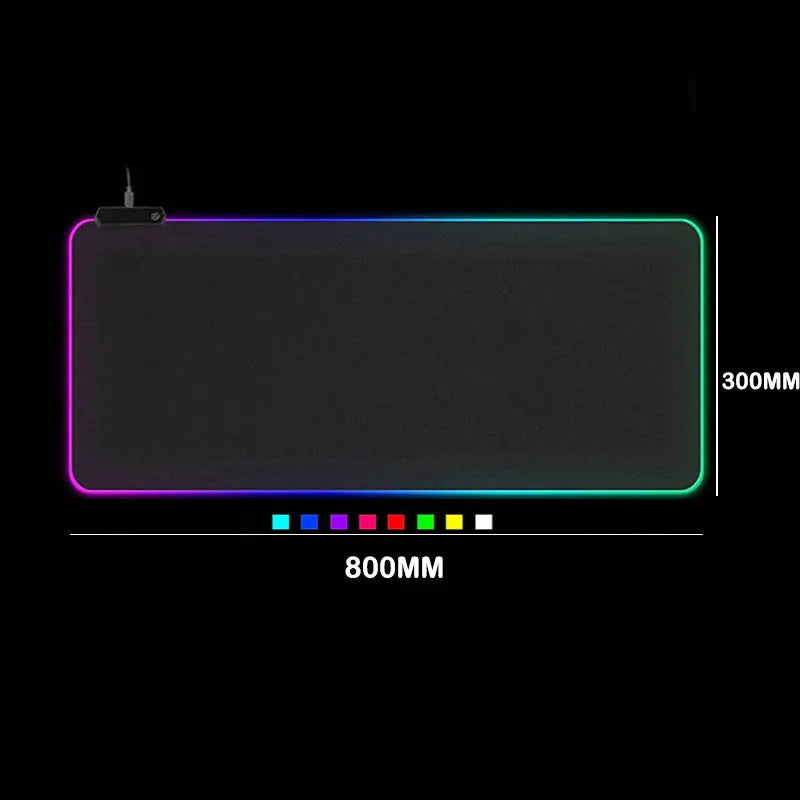 RGB LED Gaming Mouse Pad with Non-Slip Rubber Base, 4 mm