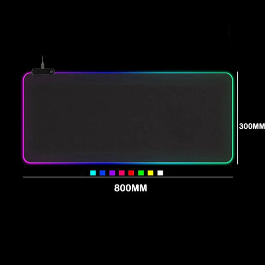 RGB LED Gaming Mouse Pad with Non-Slip Rubber Base, 4 mm