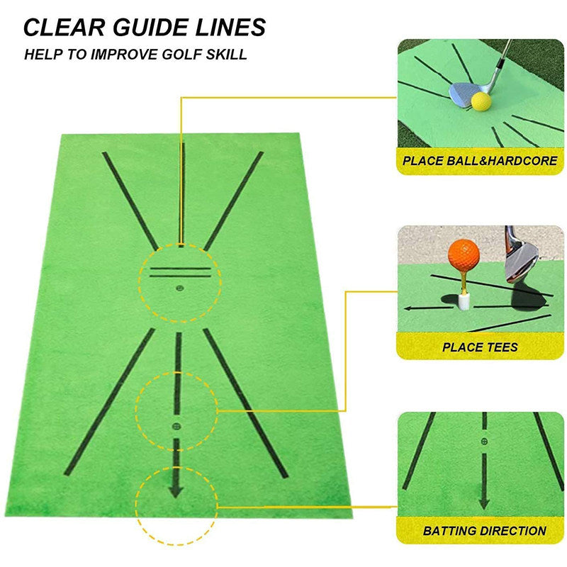 30 × 60 cm Golf Swing Practice Mat with Carry Pouch