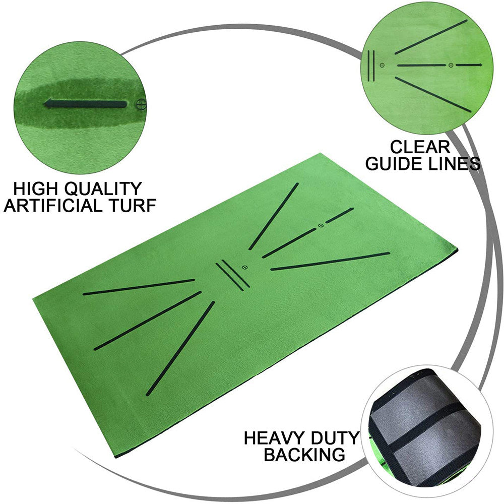 30 × 60 cm Golf Swing Practice Mat with Carry Pouch