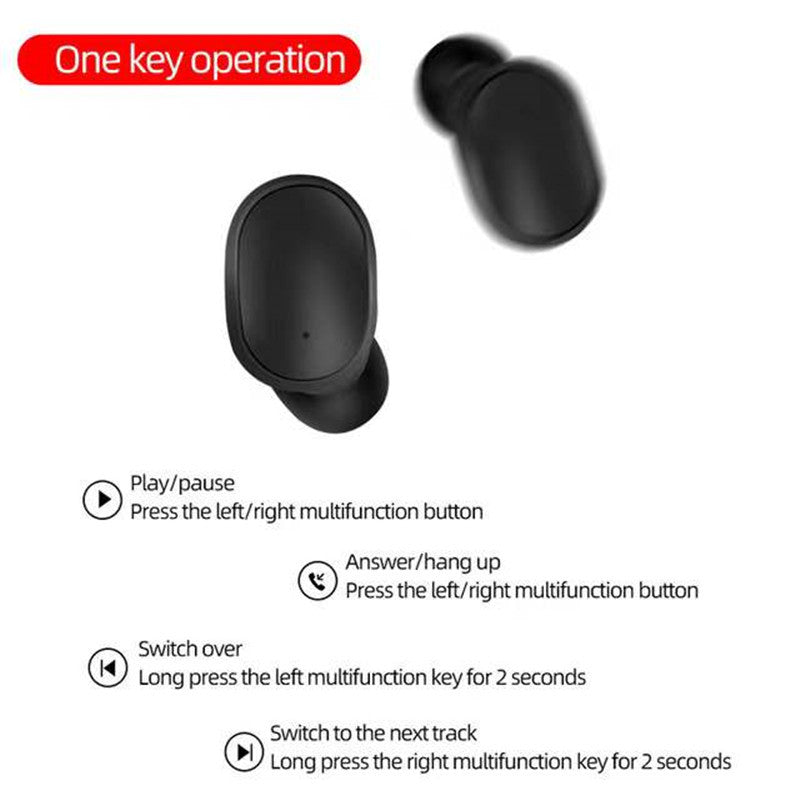 A6S Bluetooth 5.2 TWS Wireless Earbuds with Charging Case