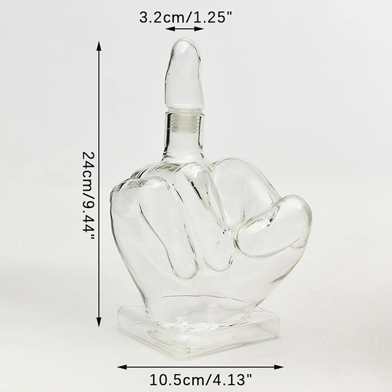 Middle Finger Whiskey Decanter – 1000ml Novelty Glass Decanter | Funny Gag Gift for Whiskey & Wine Lovers