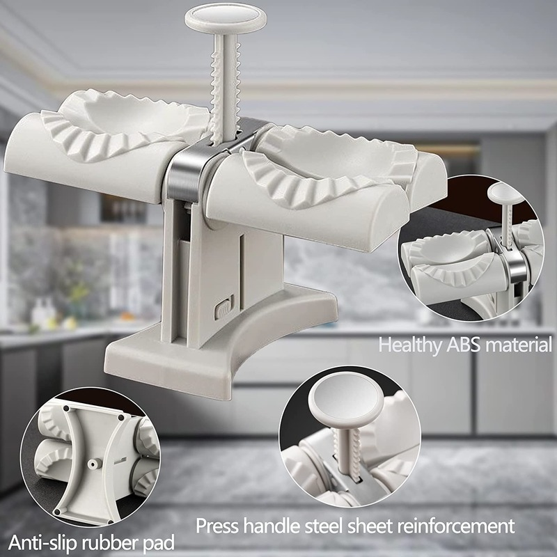 Dual-Head Automatic Dumpling Maker Press Mold | 2-at-a-Time Dumpling Machine